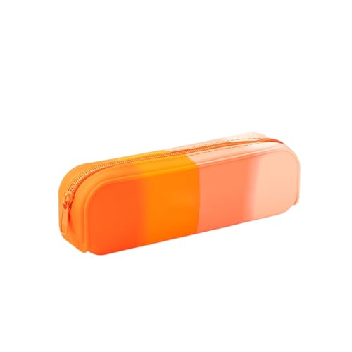 XIAOGUDONG Silikon Federmäppchen, Ästhetisches Federmäppchen, Tragbares Wasserdichtes FedermäppchenGradient Farbe Multifunktional Für Bleistifte Makeup Organizer Reise Kosmetik Geschenke Für Frauen,e von XIAOGUDONG