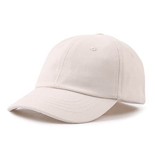 XIAOHAWANG Baby Baseball Cap Jungen Kinder Basecap Mädchen Atmungsaktiv Sommermütze UV Schutz Baseballkappe Klassische Sommer Cappy (Beige,48cm) von XIAOHAWANG