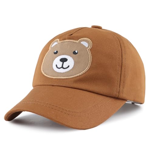 XIAOHAWANG Unisex Sommer Mütze Mädchen Sonnenschutz Baseball Cap Jungen Schirmmütze UV Schutz Basecap Kinder Kappe Frühling,Sommer (Broun bär, 6-24 Monate) von XIAOHAWANG