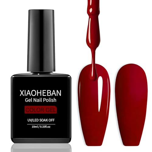 XIAOHEBAN UV Nagellack Rot 10 Ml, Gel Nagellack UV Lacke Für NäGel Uv/Led Soak-Off, Gel Nail Polish Red FüR AnfäNger Nail Art Salon Diy - Langlebig Und Einfach Zu Bedienen - R01 von XIAOHEBAN