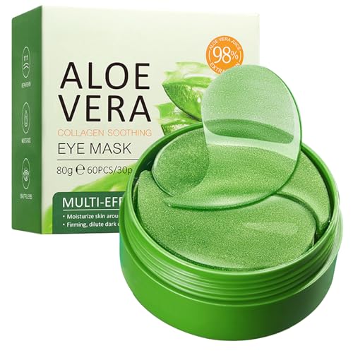 30 Paar Aloe Vera Eye Treatment Mask Collagen Eye Patch Anti Aging Falten Augenklappen Augen-Gel-Pads oder Puffy,Reduzieren Dunkle Augenringe,Feuchtigkeitsspendend,Tränensäcke Entfernen von XIAOJING0