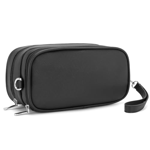 XIAOLER Make-up-Tasche für Damen, weit geöffneter Make-up-Organizer mit Make-up-Pinselhalter, wasserdichte Kosmetiktasche mit Fach, tragbare Kulturbeutel in Reisegröße, große Make-up-Tasche, Schwarz XIAOLER Make-up-Tasche für Damen, weit geöffneter Make-up-Organizer mit Make-up-Pinselhalter, wasserdichte Kosmetiktasche mit Fach, tragbare Kulturbeutel in Reisegröße, große Make-up-Tasche, Schwarz von XIAOLER