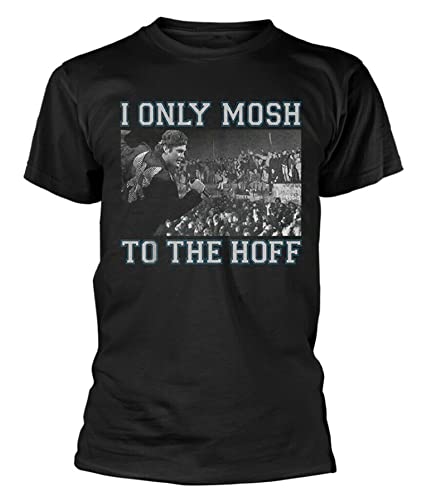 David Hasselhoff Damen T-Shirt "I Only Mosh to The Hoff", Schwarz / Weiß, Farbe10, XXL von XIAOLING