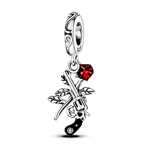 XIAOLW 2022 Frühling 925 Sterling Silber Niedliche Tierkollektion Schmetterling Libelle Silber Charm Perlen Anhänger Armbänder Schmuck für Frauen Emaille verarbeitet (Bounty Hunter Rose and Revolver) XIAOLW 2022 Frühling 925 Sterling Silber Niedliche Tierkollektion Schmetterling Libelle Silber Charm Perlen Anhänger Armbänder Schmuck für Frauen Emaille verarbeitet (Bounty Hunter Rose and Revolver) von XIAOLW