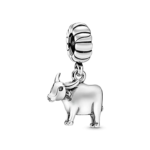 XIAOLW Anhänger 925 Sterling Silber Sternzeichen Charm passend für Armbänder Armreif Tier Glücksperlen Damenschmuck Geschenk (Sternzeichen Ochse) von XIAOLW