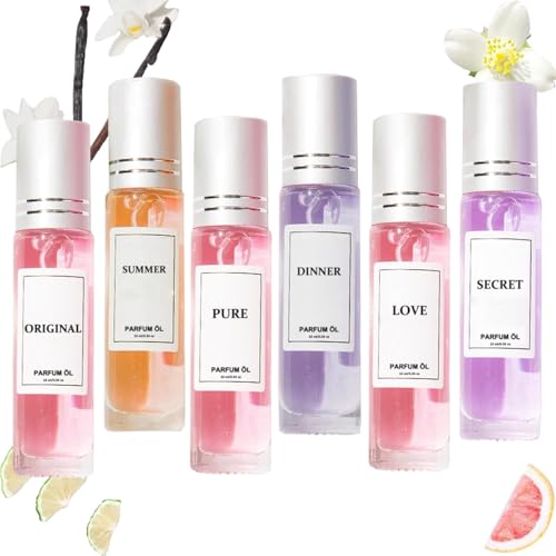 Pheromone Parfum Woman, Enhanced Scents Pheromone Perfume, Mini Perfume Set, Roll-On Pheromon Parfüm Frauen, Lang Anhaltender Duft, Verströmt Charme & Stärkt Das Selbstvertrauen (6Pcs) von XIAOPINPI