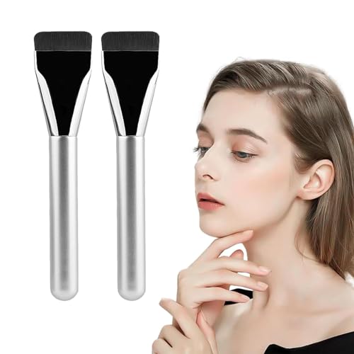 Ultra Thin Foundation Brush, Ultradünner Foundation-Pinsel, Flachkopf-Foundation-Pinsel Tools, Foundation Pinsel Makeup Concealer Brush, Puderpinsel Für Flüssiger Fondation Damen (2Stück) von XIAOPINPI