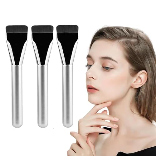 Ultra Thin Foundation Brush, Ultradünner Foundation-Pinsel, Flachkopf-Foundation-Pinsel Tools, Foundation Pinsel Makeup Concealer Brush, Puderpinsel Für Flüssiger Fondation Damen (3Stück) von XIAOPINPI