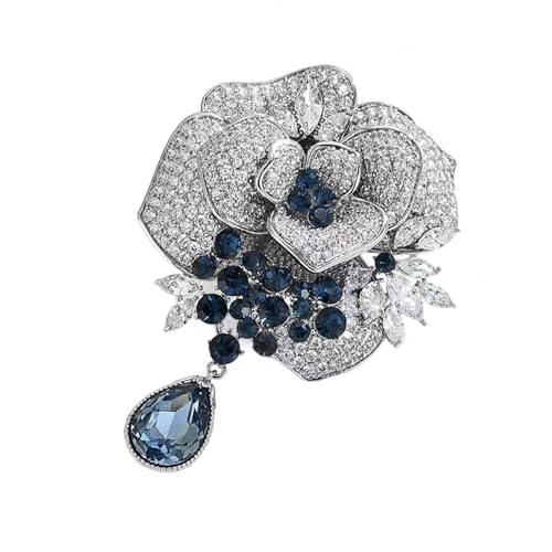 2.. Funkelnde Blumenstift Für Braut Und Formelle Anlässe Leichter Schmuck Mit Schließung Für Tägliche Outfits Secure Clasp Brosche Pin von XIAOQENAN