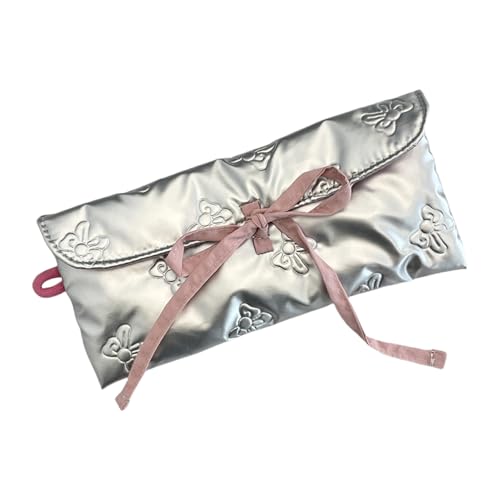 Bows Coin Geldbörse Tragbarer Bleistiftkoffer Änderung Tasche Gesteppte Änderungspunkte Make Up Aufbewahrungstasche Münzbeutel Mode Brieftasche Brieftasche Stifte Hülle Einfache Make Up von XIAOQENAN