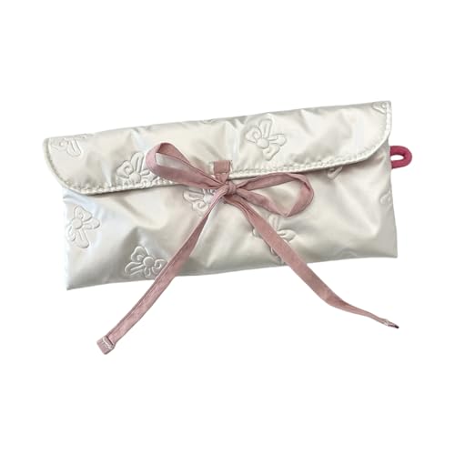 Bows Coin Geldbörse Tragbarer Bleistiftkoffer Änderung Tasche Gesteppte Änderungspunkte Make Up Aufbewahrungstasche Münzbeutel Mode Brieftasche Brieftasche Stifte Hülle Einfache Make Up von XIAOQENAN