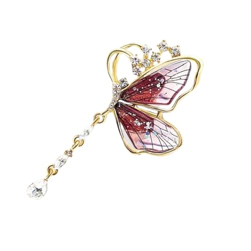 Butterfly Förmige Brosche Mit Zarten Quasten Moderne Wasserdropfen Ästhetische Legierungsmaterialien Trendy Accessoire Legierung Legierung Quasten Pin von XIAOQENAN