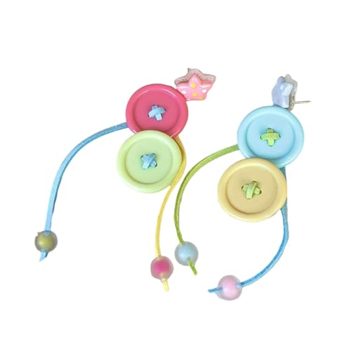 Elegante Dopamin Knopfohrringe Mit Beweglichen Randakzent Leichten Acrylschmuck Für Ungezwungene Und Formelle Anlässe Dopaminknopf Hängeln Ohrringe von XIAOQENAN