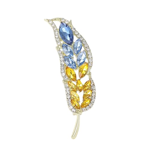 Eleganter Weizen Sheaf Brosche Pin Exquisites Weizenohr Revers Stecknadel Mit Funkelnden Steinen Für Frauen Mädchen Funkelnder Brosche Für Frauenanzug Oder Pullover von XIAOQENAN