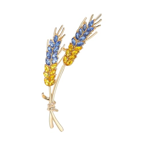 Eleganter Weizen Sheaf Brosche Pin Exquisites Weizenohr Revers Stecknadel Mit Funkelnden Steinen Für Frauen Mädchen Funkelnder Brosche Für Frauenanzug Oder Pullover von XIAOQENAN