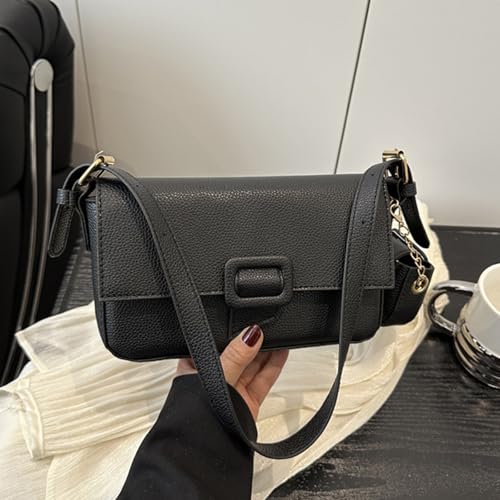 Frauen Umhängetasche Mit Hängender Festtasche Mit Fester Farbe All Matching Achselhaut Retro Achselhäfen PU Leder Pendeln Frauen Feste Farben Achselhöhle Trendige Handtasche Und Geldbörse Retro von XIAOQENAN