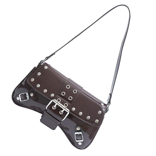 Frauenpu Leder Handtasche Mit Stollen Retro 90S Styles Umhängetasche Casual Achselbeutel Mode Top Taschen Top Grifftasche Frauenpu Leder Handtasche Mit Stollen Retro 90S Styles Umhängetasche Casual Achselbeutel Mode Top Taschen Top Grifftasche von XIAOQENAN