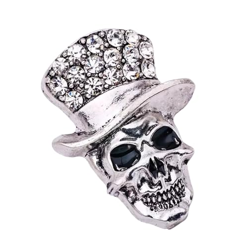 Künstlerischer Schädel Pin Handgefertigte Strasssteine ​​Detail Fashion Schmuck Anmutige Schädel Brosche Geeignet Für Stilvolle Outfits Vintage Legierung Skelett Schlange Pin von XIAOQENAN