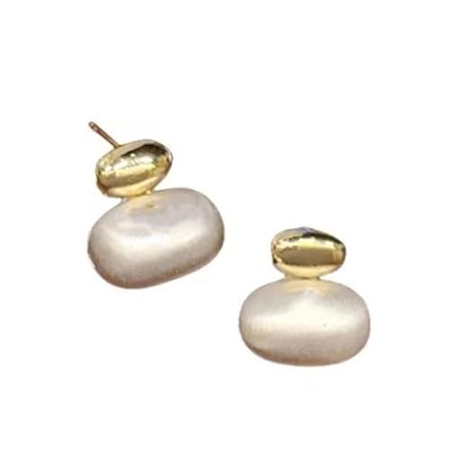 Moderne Doppelte Tone Gebürstete Ohrringe Für Frauen Sensibelhautfreundlicher Leichtmetallschmuck Alltag Eleganz Stilvolle Tägliche Kleidung Ohrringe von XIAOQENAN