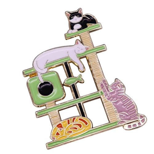 Modische Katzen Brosche Cartoon Revers Pin Accessoires Handgemacht Unisex Outfit Accessoire Für Männer Und Frauen Süße Tierbrosche von XIAOQENAN