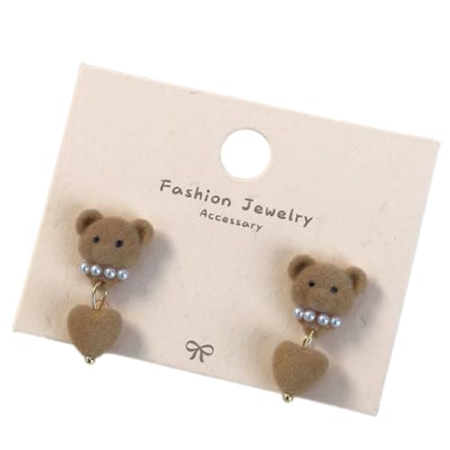 Niedlichkeit Cartoon Ohrringe Kaffeebärenohrringe Für Frauen Entzückende Und Stilvolle Designs Für Lässige Und Formelle Anlässe Winter von XIAOQENAN