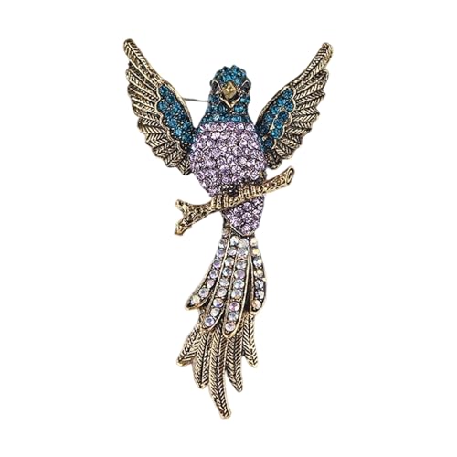 Retro Hawks Brosche Mit Funkelnden Strassstörungen Cartoon Styles Legierung Gefertigtes Mehrzweck Tragen Schmuck Für Frauen MEN Kleidungsdekoration Geschenk Multi Verwendung Vintage Hawks Brust Pin von XIAOQENAN