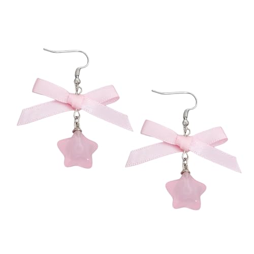 Schöne Sternförmige Bandohrringe Mit Bowknot Detail Mädchen Anhänger Ohrringe Ohr Juwely Bequeme Kleidung Für Alle Altershöfe Stern Dangle von XIAOQENAN