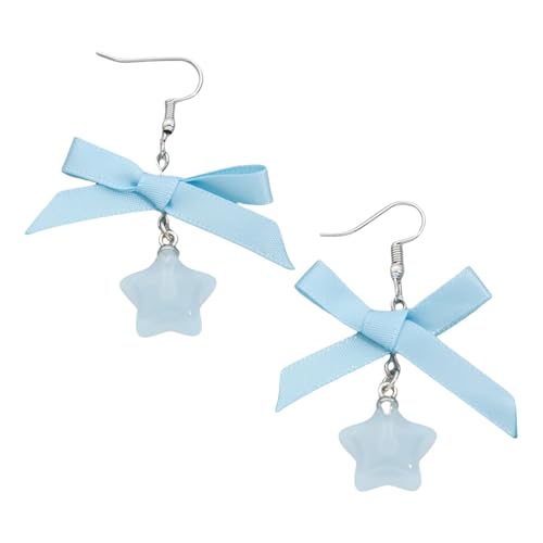Schöne Sternförmige Bandohrringe Mit Bowknot Detail Mädchen Anhänger Ohrringe Ohr Juwely Bequeme Kleidung Für Alle Altershöfe Stern Dangle von XIAOQENAN