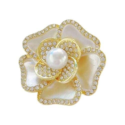 Sparkling Camellias Strassstones Brosche Nonslip Pin Sturdy Legierung Mode Luxuriöser Blumenaccessoire Kristall von XIAOQENAN