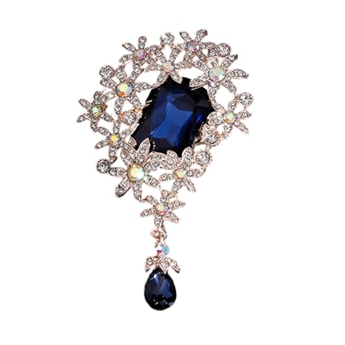 Stilvolle Kristalle Blumenbrosche Retro Stile Schmuck Mit Komplizierten Designs Robuste Legierungsmaterial von XIAOQENAN