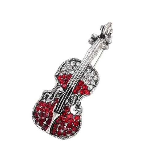 Stilvolle Strasssteine Geige Pin Retro Styles Musikschmuck Statement Stücke Für Ungezwungene Offizielle Outfits Legierung Accessoire Musical Jewelry Accessoire von XIAOQENAN