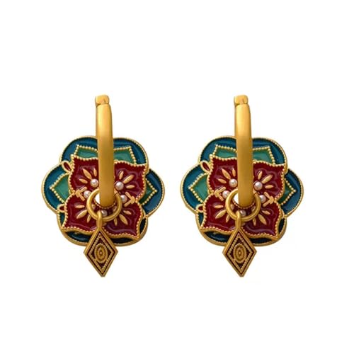 Stylische Ohrmanschette Neue Chinesische Stile Tropfende Ölohrringe Modische Ohrschnallen Vintage Accessoire Für Frauen Mädchen Unverwechselbare Weibliche Ornamente von XIAOQENAN