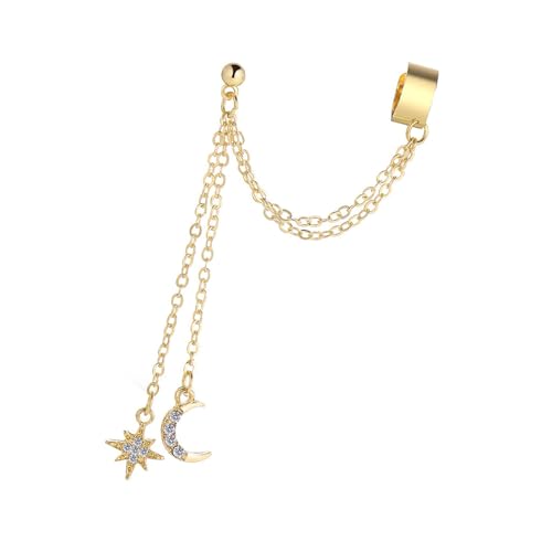 Trendy Doppelte Clip On Ohrringe Mit Moon Star Anhänger Legierung Legierung Dangle Schmuck Stilvolle Handgefertigte Frauen Girls Gold Und Silber Moon Star Ohrclip Trendy Doppelte Clip On Ohrringe Mit Moon Star Anhänger Legierung Legierung Dangle Schmuck Stilvolle Handgefertigte Frauen Girls Gold Und Silber Moon Star Ohrclip von XIAOQENAN