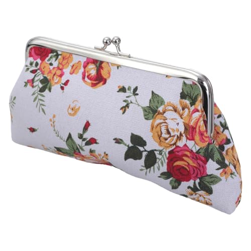 XIAOQENAN Vintage Blumenkuss Schloss Münzwechsel Wechsel Brieftasche Geldbörsen Schnallen Münzversand Trendige Geldbörsen Mit Verschlüssen Geschenke Für Frauenschlosswechselbeutel von XIAOQENAN