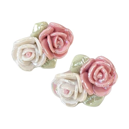 Vintage Inspire Porzellanblütenstollen Ohrringe Schmuckzubehör Für Frauen Farbenfrohe Keramikschmuck Täglich Casual Wear Vintage Blumen Ohrringe von XIAOQENAN