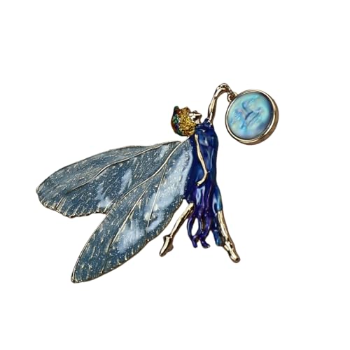 Vintage Inspirierte Farbenfrohe Flügel Pin Engel Motive Brosche Allergie Resistent Legierung Schmuck Für Modeliebhaber Antiquitätenstil Regenbogen Flügel Schmuck Pin von XIAOQENAN