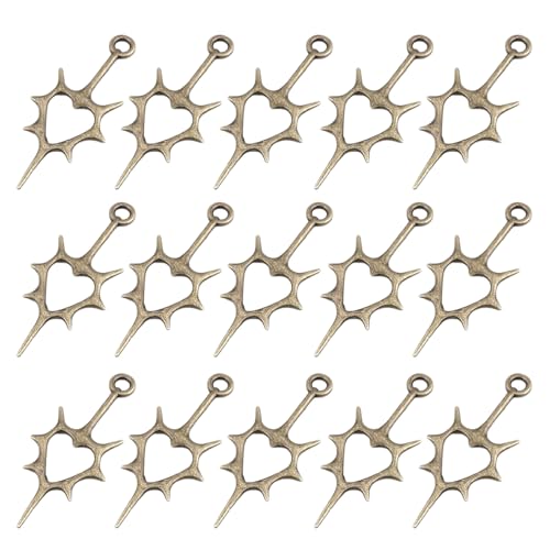 XIAOQENAN 15 Stücke Vintage Heart Charm Antique Silber Finish Für Kreative Schmuckprojekte Halsketten Armbänder Erstellen Schmuck Erkenntnisse von XIAOQENAN