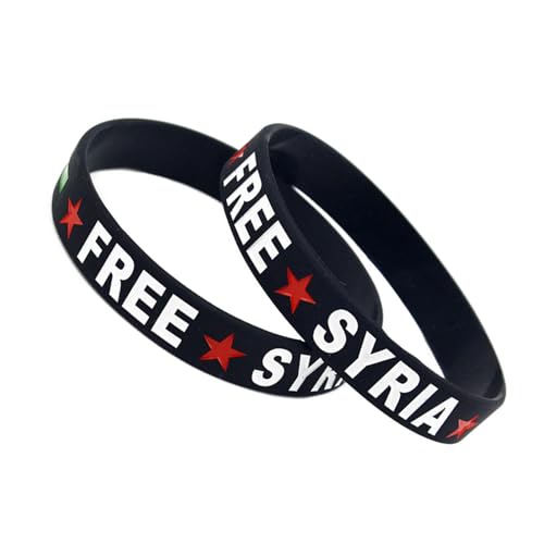 XIAOQENAN 2pcs Empfindliche Syrische Silikonarmbänder Ornament Perfekt Für Demonstrationen Und Tägliche Verwendung Von Friedensanhängern Globaler Bewusstsein Schmuck von XIAOQENAN