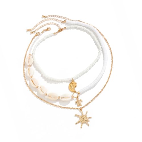 XIAOQENAN 3 Stücke Meer Themen Halsketten Trendy Colarmbone Kette Choker Mit Leichtem Design Für Strandpartys Freizeit Sammelkette von XIAOQENAN