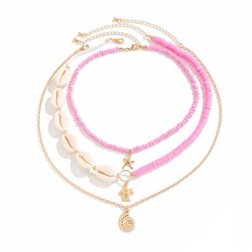 XIAOQENAN 3 Stücke Meer Themen Halsketten Trendy Colarmbone Kette Choker Mit Leichtem Design Für Strandpartys Freizeit Sammelkette von XIAOQENAN