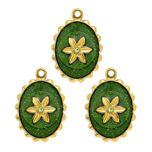 XIAOQENAN 3pcs Elegant Gold Plattierter Stahl Sonnenblumen Halskette Anhänger Für Frauen Mit Emaillierter Tarotkarte Und Crescents Star Charme Email Tarot Card von XIAOQENAN