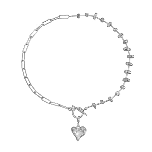 XIAOQENAN Abnehmbare Multi Link Herz Zauber Halskette Einstellbare Design Nackenkette Für Frauen Täglich Abends Event Vintage Herz Multi Sektion Halskette von XIAOQENAN