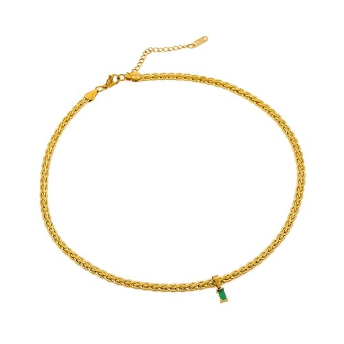 XIAOQENAN Buntes Quadratisches Zirkon Eingebetteter Anhänger Halskette Mode Verstellbare Länge CHOKER Schlangekette Für Den Alltäglichen Verschleiß Oxidationsbeständiger Halskette XIAOQENAN Buntes Quadratisches Zirkon Eingebetteter Anhänger Halskette Mode Verstellbare Länge CHOKER Schlangekette Für Den Alltäglichen Verschleiß Oxidationsbeständiger Halskette von XIAOQENAN