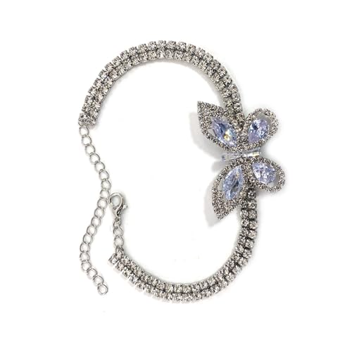 XIAOQENAN Butterfly Charme Armreif Mit Zirkonia Steinen Koreanischer Kupferschmuck Für Ungezwungene Oder Formelle Anlässe Vielseitiges Stilvolles Frauenaccessoire von XIAOQENAN
