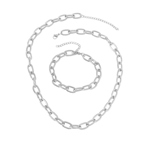 XIAOQENAN Einfache Halskette Mode Schmuck Twisted Kettenarmband Frauen Schmuck Set Stylisches Armband Für Tägliche Outfits Langkette Geeignet von XIAOQENAN
