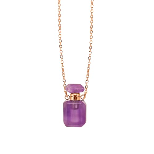 XIAOQENAN Einzigartige Kristall Parfums Kolben Halskette Anhänger Einstellbare Länge Schlüsselbeinkette Edelstahl Kabel Kette Frauen Choker Anspruchsvolles Kristallzubehör von XIAOQENAN