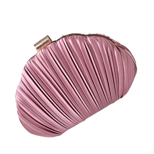 XIAOQENAN Elegante Gekräuselte Muschelabendbeutel Leichte Polyester Schultertasche Mit Verstellbarem Kettenriemen Für Hochzeitsfeierfalten Resistente Handtasche von XIAOQENAN