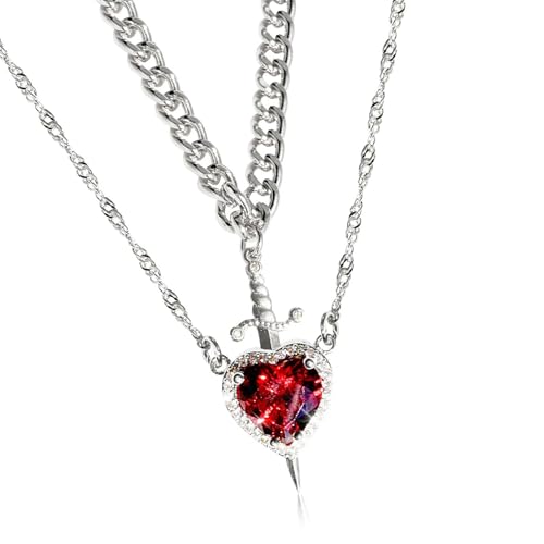 XIAOQENAN Elegante Herz Dolche Entwirft Halskette Stylish Heart Daggers Halskette Mit Kristallhighlight Für Besondere Anlässe Statement Halsketten Für Frauen XIAOQENAN Elegante Herz Dolche Entwirft Halskette Stylish Heart Daggers Halskette Mit Kristallhighlight Für Besondere Anlässe Statement Halsketten Für Frauen von XIAOQENAN