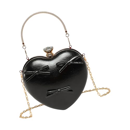 XIAOQENAN Elegante Herzförmige Abendtasche Für Frauen Praktische PU Umhängetaschen Handtasche Mit Schleifen Ornament Für Partys Tragbare Abendtasche XIAOQENAN Elegante Herzförmige Abendtasche Für Frauen Praktische PU Umhängetaschen Handtasche Mit Schleifen Ornament Für Partys Tragbare Abendtasche von XIAOQENAN