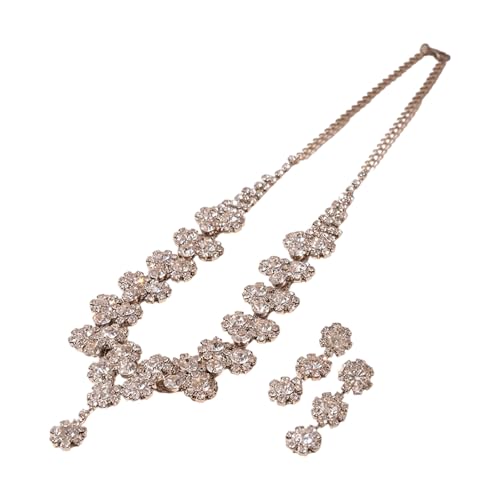 XIAOQENAN Elegante Kristallkubikzirkonia Halskette Und Ohrringe Set Schmuckkollektion Für Frauen Hochzeit Schmuckzubehör Sonnenblumenkette Und Ohrringe Hochzeitsset XIAOQENAN Elegante Kristallkubikzirkonia Halskette Und Ohrringe Set Schmuckkollektion Für Frauen Hochzeit Schmuckzubehör Sonnenblumenkette Und Ohrringe Hochzeitsset von XIAOQENAN